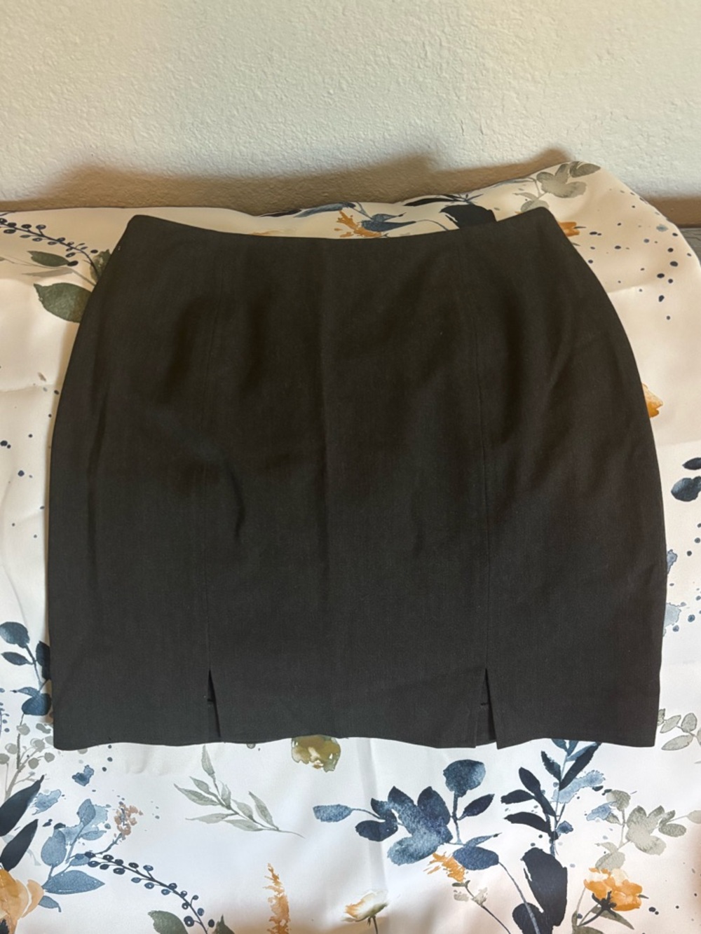 Women's Black Pencil Skirt with Front Vents